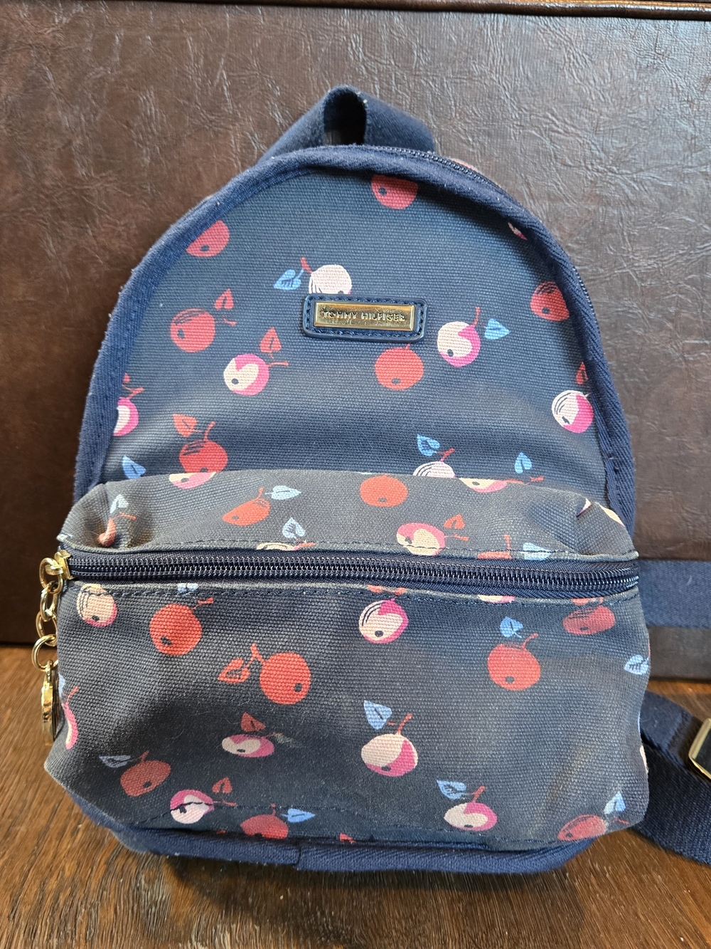 Tommy Hilfiger Navy Mini Backpack with Cherry Motif